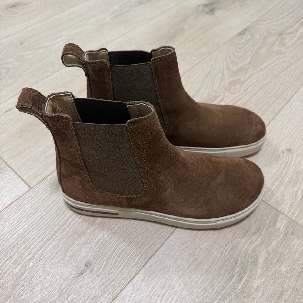 Birkenstock Tan Suede Slip-Ons